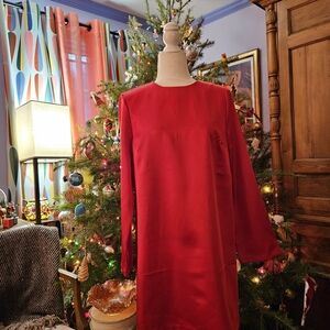 H&M Vibrant Red Long Sleeve Dress